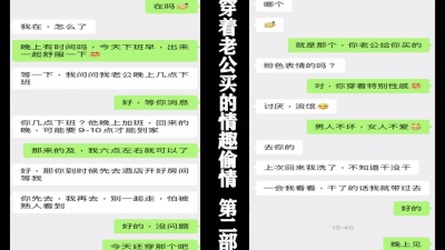 穿着老公買的情趣出來偷情（第二部）附聊天記錄