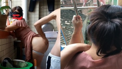 人妻公司宿舍偷情，隔壁都是同事，嘴含毛巾怕叫出聲，刺激啊,求收藏評分