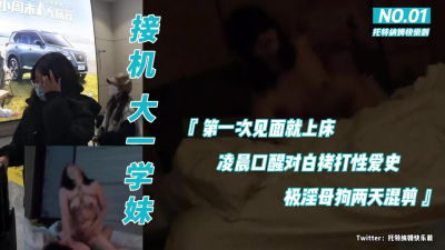 【字幕】接機千裏送大一學妹，第一次見面就開房，兩天混剪，淫語對白