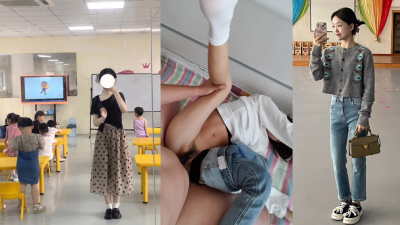  【露臉草哭求饒】孩子幼兒園班主任被我約，牛仔褲白襪被狂操到哭着求饒